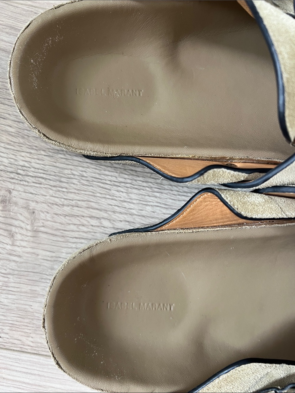 Isabel Marant Olive Green Suede Slip-On Clogs with Buckle - Picture 6 of 8